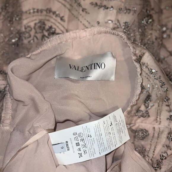 Valentino Runway Beaded Halter Jumpsuit – Blush Nude Couture Elegance – Size 6 - Picture 14 of 16